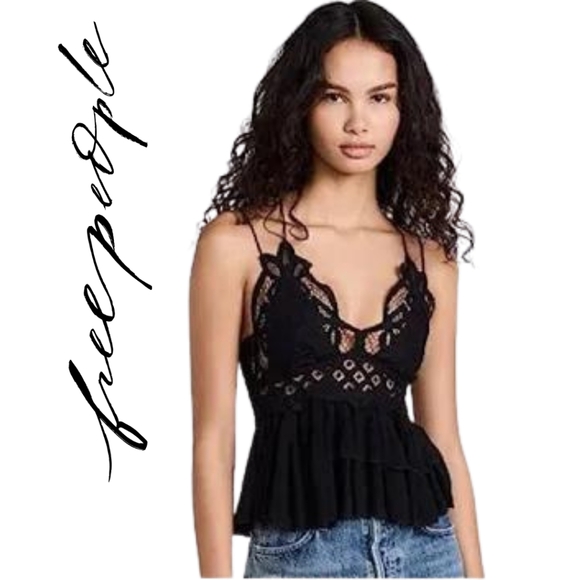 New!! 🩷 Free People - Adella Cami Black Large - Picture 2 of 6